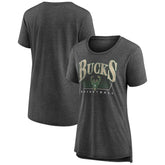 Gray Milwaukee Bucks Women's Selection Tri-Blend T-Shirt | NBA