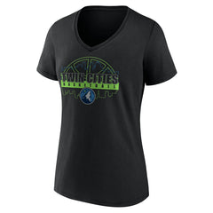 Black Minnesota Timberwolves Women's Core Hometown Launch V-Neck T-Shirt | NBA