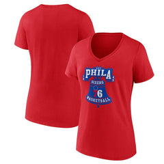 Red Philadelphia 76ers Women's Hometown V-Neck T-Shirt | NBA