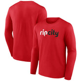 Red Portland Trail Blazers Alternate Logo Long Sleeve T-Shirt | NBA