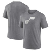 Heather Gray Utah Jazz Distressed Tri-Blend T-Shirt | NBA