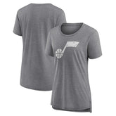 Gray Utah Jazz Women's Distressed Logo Tri-Blend T-Shirt | NBA