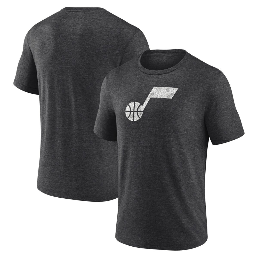 Charcoal Utah Jazz Distressed Tri-Blend T-Shirt | NBA