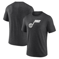 Charcoal Utah Jazz Distressed Tri-Blend T-Shirt | NBA