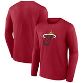 Red Miami Heat Primary Logo Long Sleeve T-Shirt | NBA