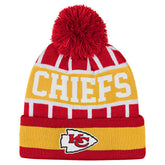 Kansas City Chiefs Outerstuff Youth Go Fast Cuffed Knit Hat with Pom | NFL Discount