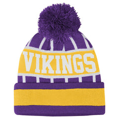 Minnesota Vikings Outerstuff Youth Go Fast Cuffed Knit Hat with Pom | NFL New