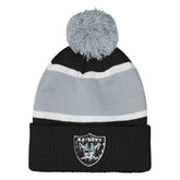 Las Vegas Raiders Outerstuff Girls Let's Play Cuffed Knit Hat with Pom | NFL Online