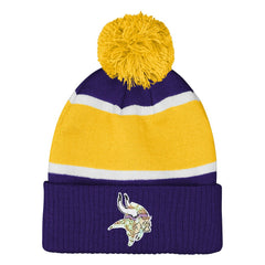 Minnesota Vikings Outerstuff Girls Let's Play Cuffed Knit Hat with Pom | NFL US