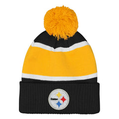 Pittsburgh Steelers Outerstuff Girls Let's Play Cuffed Knit Hat with Pom | NFL Hot