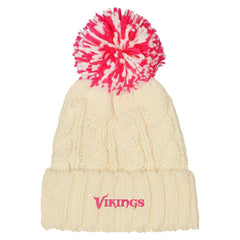 Minnesota Vikings Outerstuff Girls Cable Cuffed Knit Hat with Pom | NFL Near me