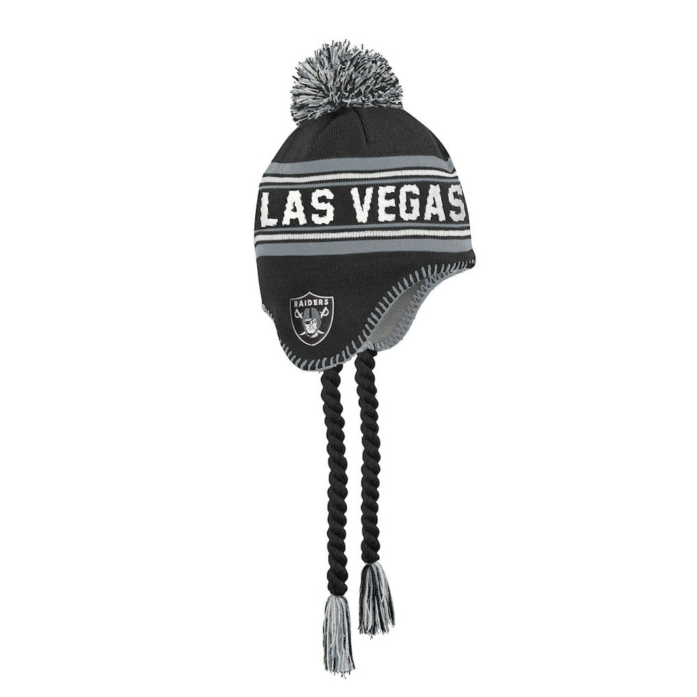 Las Vegas Raiders Outerstuff Youth Jacquard Tassel Knit Hat with Pom | NFL Outlet