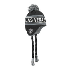Las Vegas Raiders Outerstuff Youth Jacquard Tassel Knit Hat with Pom | NFL Outlet