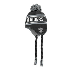 Las Vegas Raiders Outerstuff Youth Jacquard Tassel Knit Hat with Pom | NFL Outlet