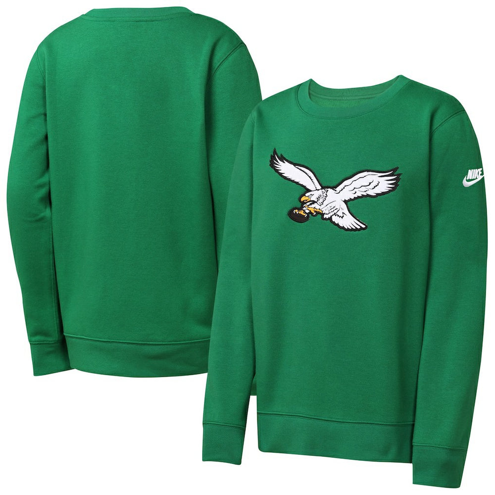 Philadelphia Eagles Youth Rewind Essential Pullover Crewneck Sweatshirt | NFL Outlet