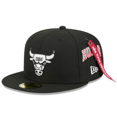 Black Chicago Bulls x Alpha Industries 59FIFTY Fitted Hat | NBA