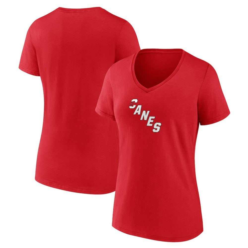 Carolina Hurricanes Women's Primary Logo V-Neck T-Shirt - NHL T-shirts
