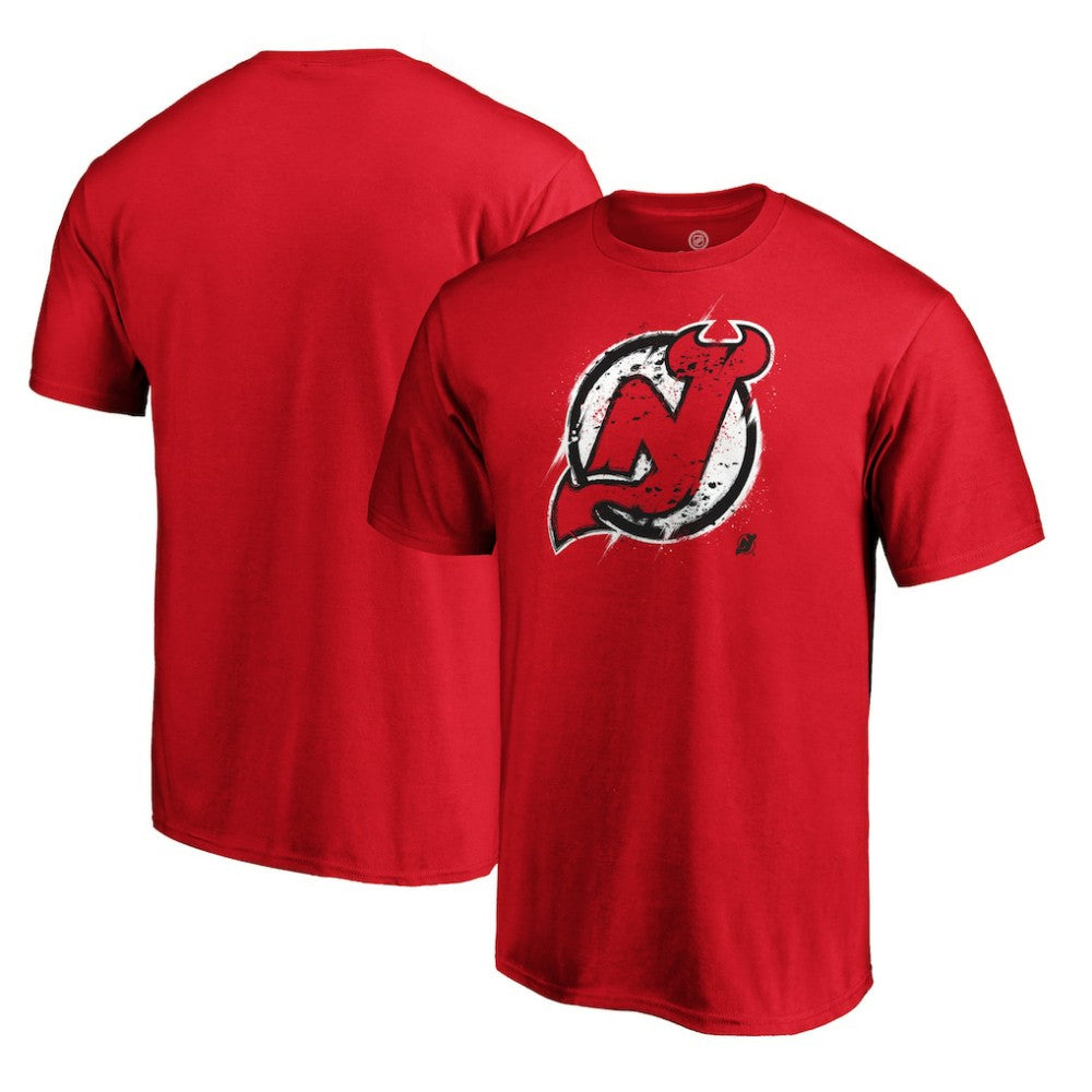 New Jersey Devils Splatter Logo T-Shirt - NHL T-shirts