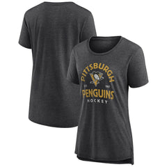 Pittsburgh Penguins Women's Vintage Arch Tri-Blend T-Shirt - NHL T-shirts