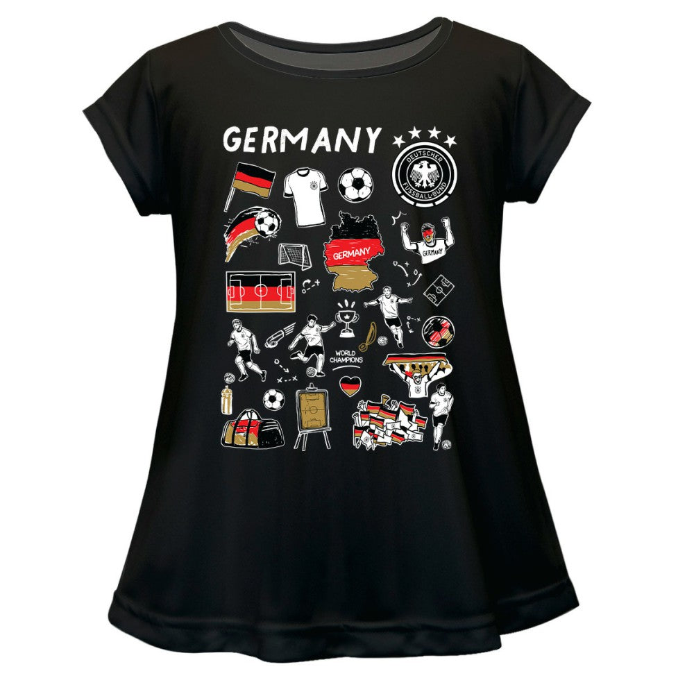 Germany National Team Vive La Fete Girls Toddler Impressions Artwork A-Line Top for sale - Black