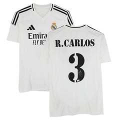 Roberto Carlos Real Madrid Autographed 2024-25 White Home Jersey
