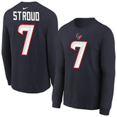 Houston Texans C.J. Stroud Youth Player Name & Number Long Sleeve T-Shirt | NFL Discount