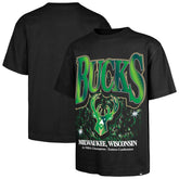 Black Milwaukee Bucks '47 Past Champs Collection Flashbulb Foundation T-Shirt | NBA