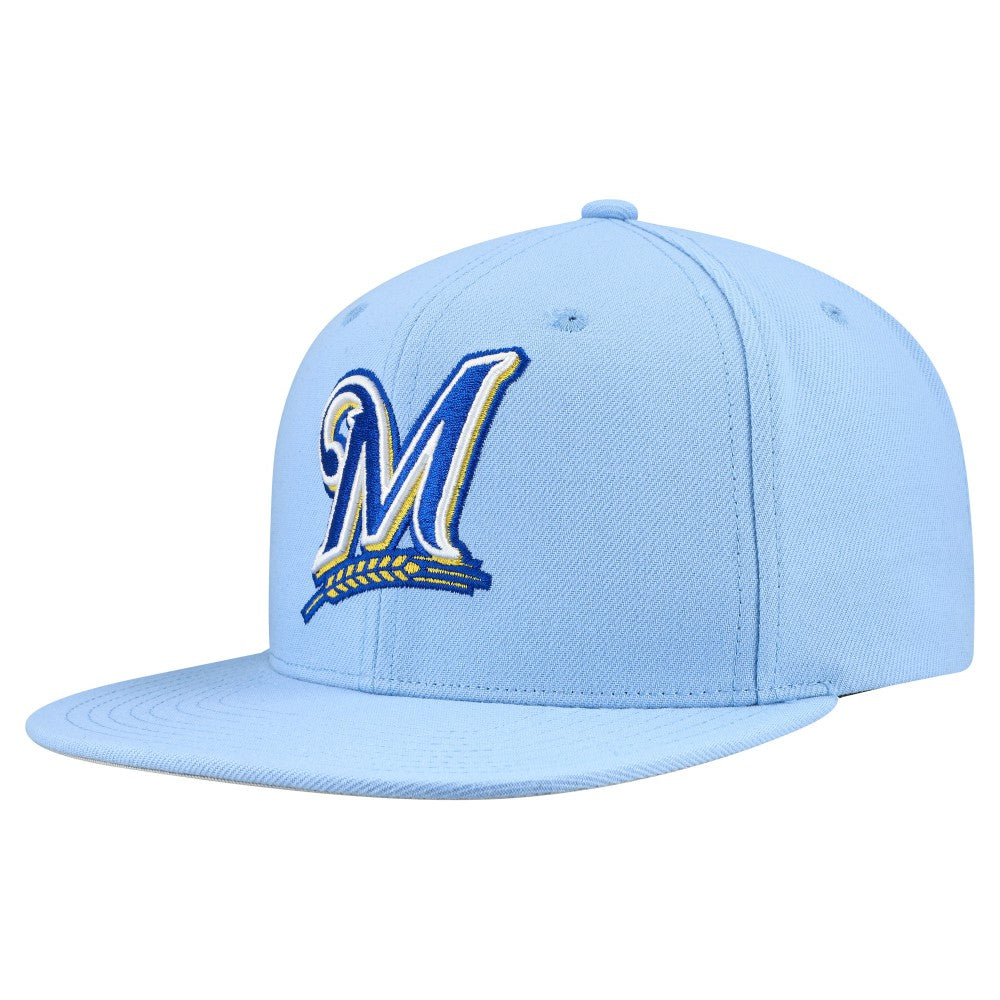 Milwaukee Brewers Mitchell & Ness Cooperstown Collection Basic Flip Snapback Hat - MLB Hats