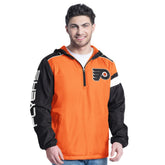 Philadelphia Flyers G-III Sports by Carl Banks Lateral Half-Zip Hoodie Jacket - NHL Hoodies