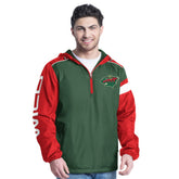 Minnesota Wild G-III Sports by Carl Banks Lateral Half-Zip Hoodie Jacket - NHL Hoodies