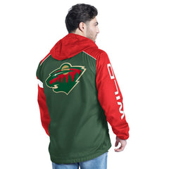 Minnesota Wild G-III Sports by Carl Banks Lateral Half-Zip Hoodie Jacket - NHL Hoodies