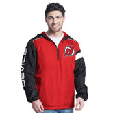 New Jersey Devils G-III Sports by Carl Banks Lateral Half-Zip Hoodie Jacket - NHL Jerseys