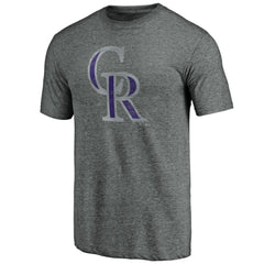Colorado Rockies Weathered Official Logo Tri-Blend T-Shirt - MLB T-shirts