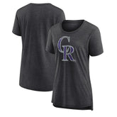 Colorado Rockies Women's Weathered Official Logo Tri-Blend T-Shirt - MLB T-shirts