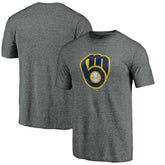 Milwaukee Brewers Weathered Official Logo Tri-Blend T-Shirt - MLB T-shirts