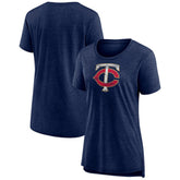 Minnesota Twins Women's Weathered Official Logo Tri-Blend T-Shirt - MLB T-shirts