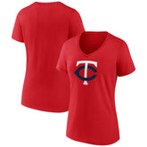 Minnesota Twins Women's Official Logo V-Neck T-Shirt - MLB T-shirts