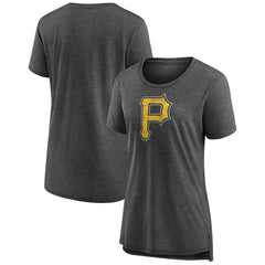 Pittsburgh Pirates Women's Weathered Official Logo Tri-Blend T-Shirt - MLB T-shirts