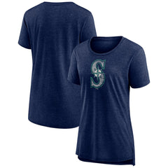 Seattle Mariners Women's Weathered Official Logo Tri-Blend T-Shirt - MLB T-shirts