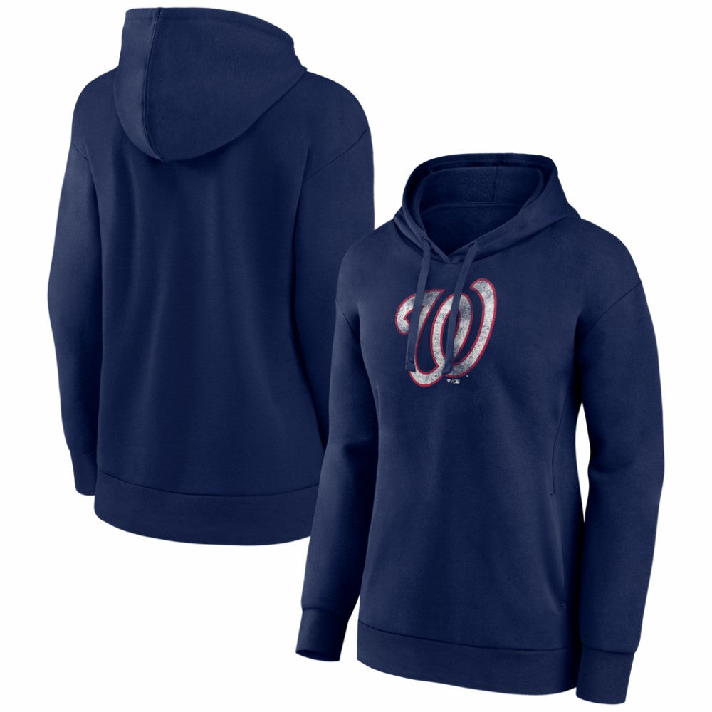 Washington Nationals Women's Distressed Team Pullover Hoodie - MLB Hoodies