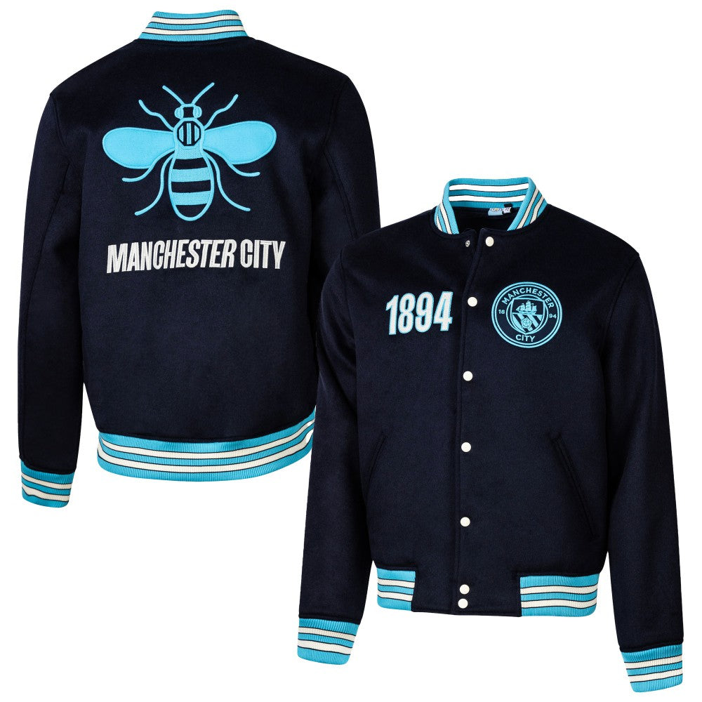 Manchester City Sport Design Sweden Free Kick Wool Varsity Jacket