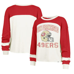 San Francisco 49ers '47 Women's Double Header Curve Toni Long Sleeve T-Shirt | NFL On sale