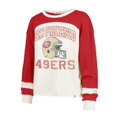 San Francisco 49ers '47 Women's Double Header Curve Toni Long Sleeve T-Shirt | NFL On sale