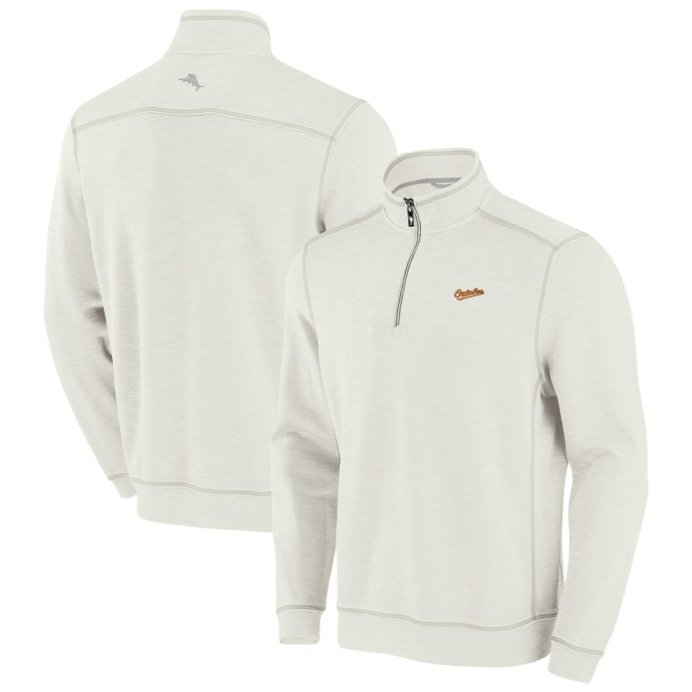 Baltimore Orioles Tommy Bahama Sport Tobago Bay Tri-Blend Half-Zip Sweatshirt - MLB Sweatshirts