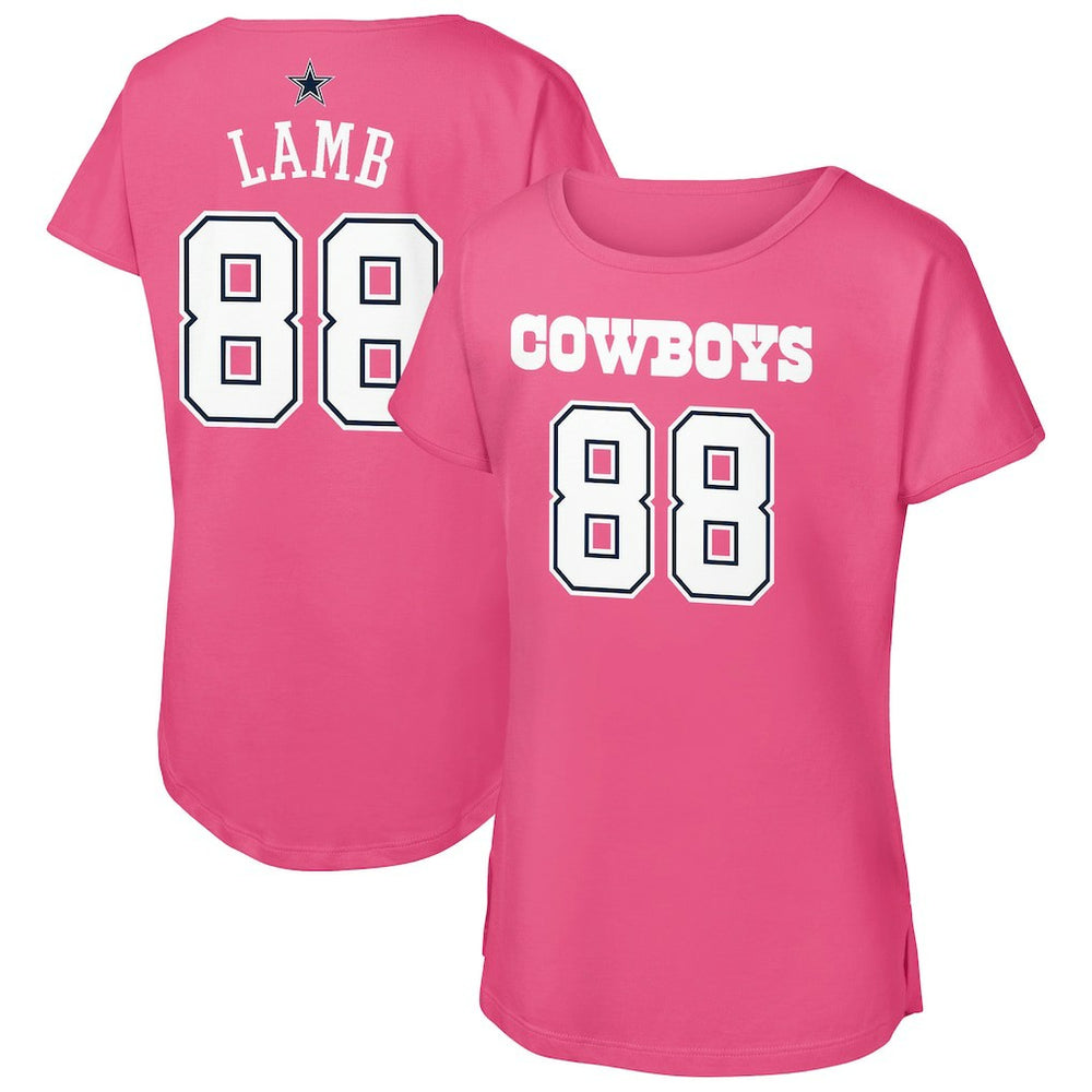 Dallas Cowboys CeeDee Lamb Girls Youth Player Name & Number T-Shirt | NFL Outlet