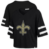 New Orleans Saints '47 Women's Premier Scout Cropped V-Neck T-Shirt | NFL Hot