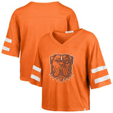 Cleveland Browns '47 Women's Premier Scout Cropped V-Neck T-Shirt | NFL Outlet
