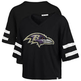 Baltimore Ravens '47 Women's Premier Scout Cropped V-Neck T-Shirt | NFL New