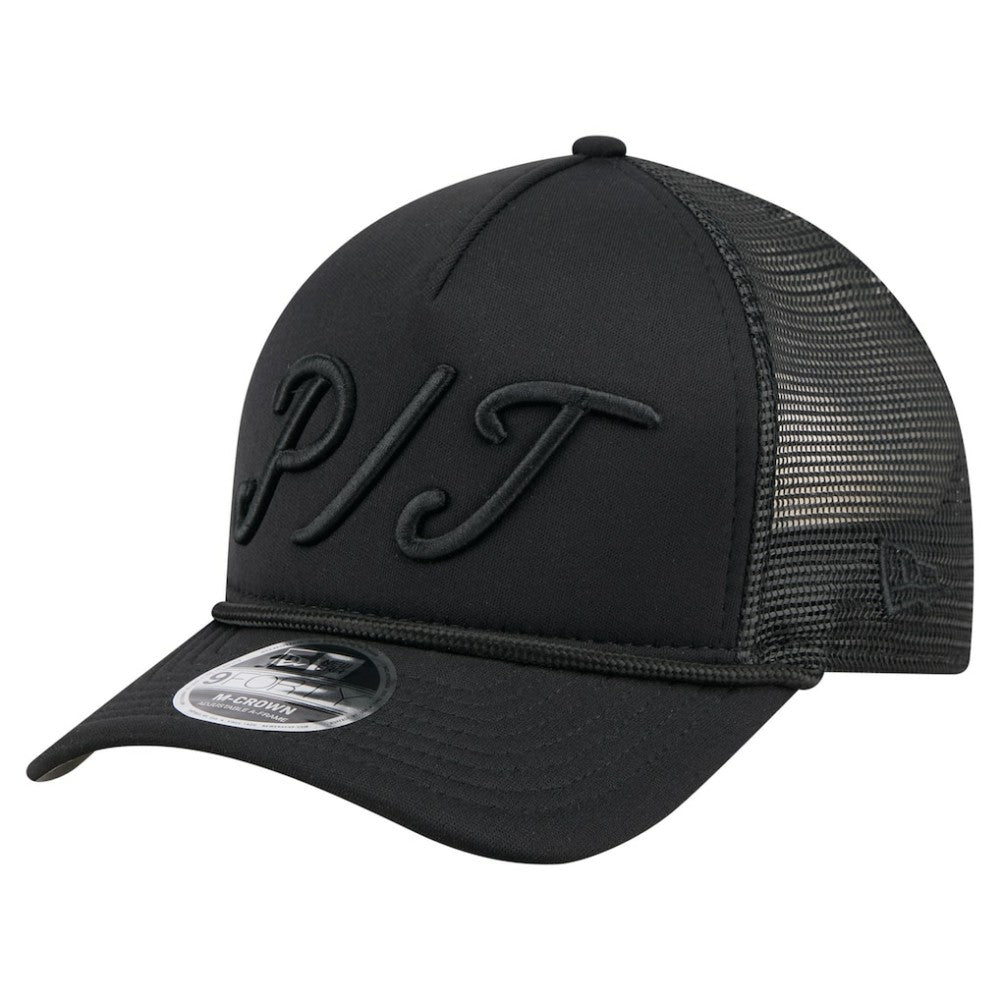 Pittsburgh Pirates New Era City Initial 9FORTY A-Frame M-Crown Adjustable Trucker Hat - MLB Hats