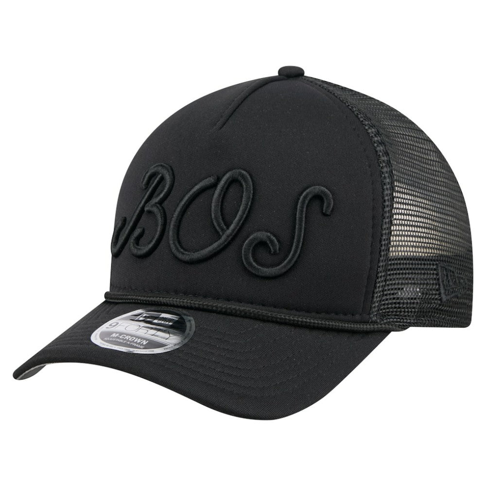 Boston Red Sox New Era City Initial 9FORTY A-Frame M-Crown Adjustable Trucker Hat - MLB Hats